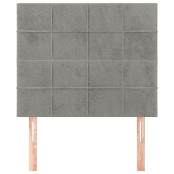2x Lichtgrijze Fluweel Hoofdborden 90cm - 46% Korting!