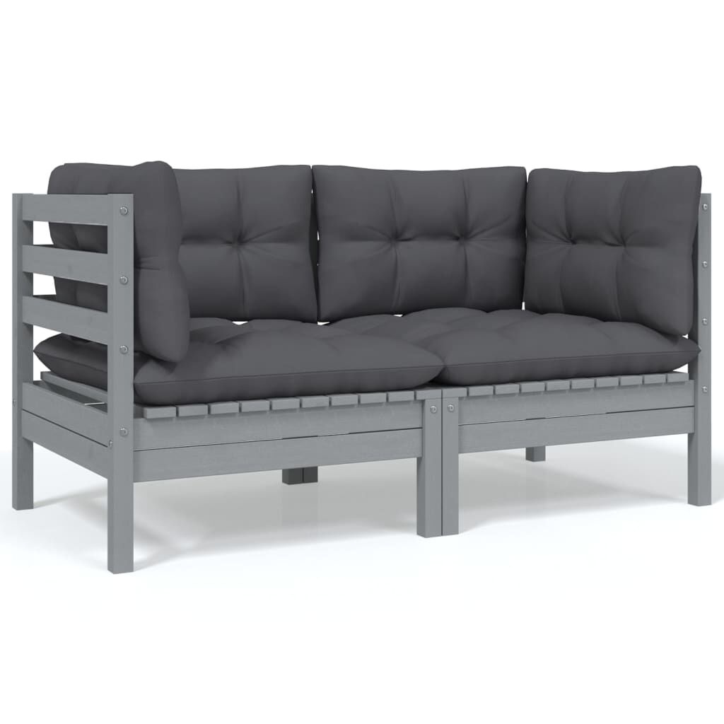 Tuinbank Grijs Grenenhout + Kussens - 60% Korting! (Krasjes)