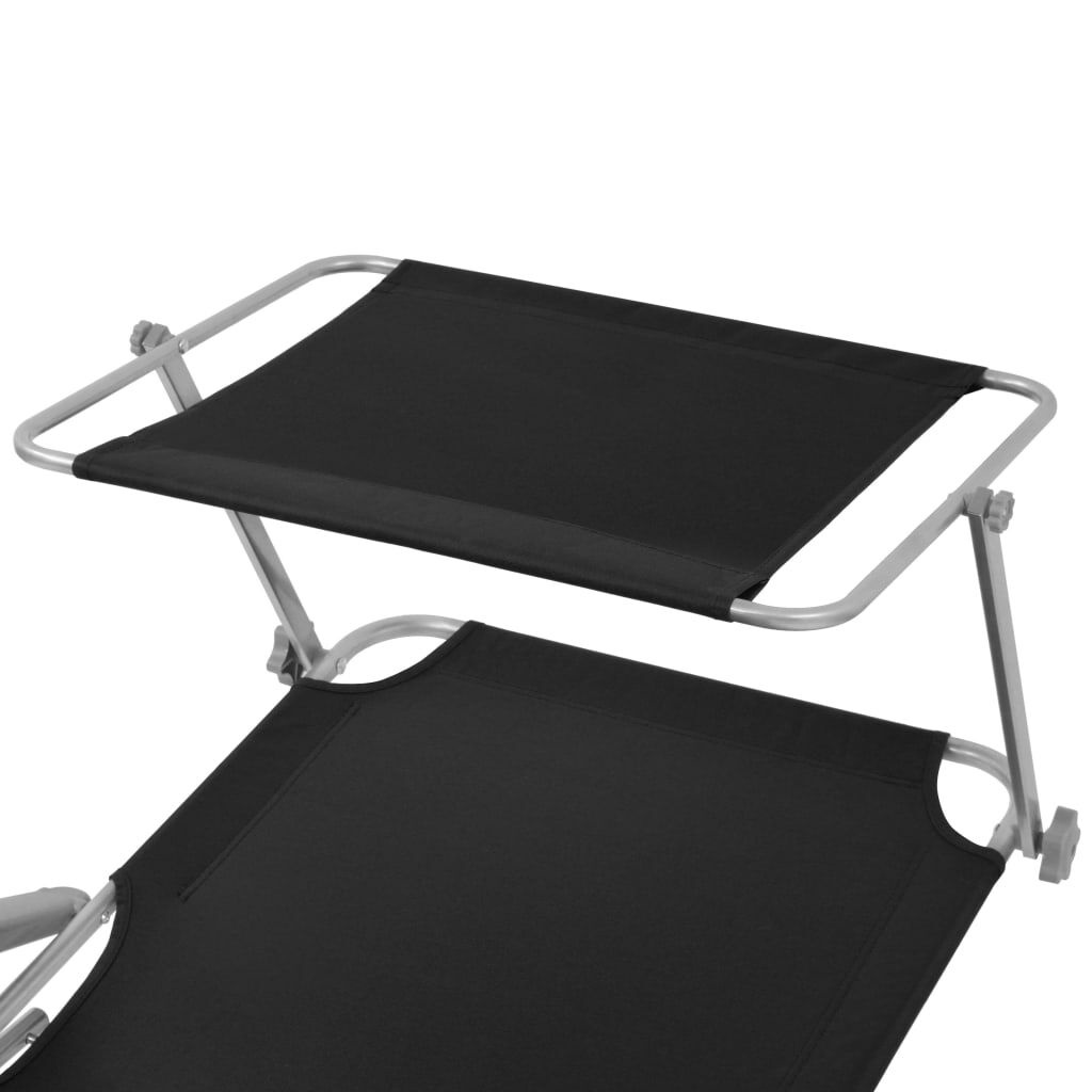 VidaXL Ligbed met Luifel Zwart - 59% Korting!