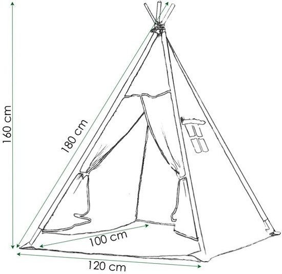 Tipitent Speeltent Katoen Zwart/Wit - 40% Korting!