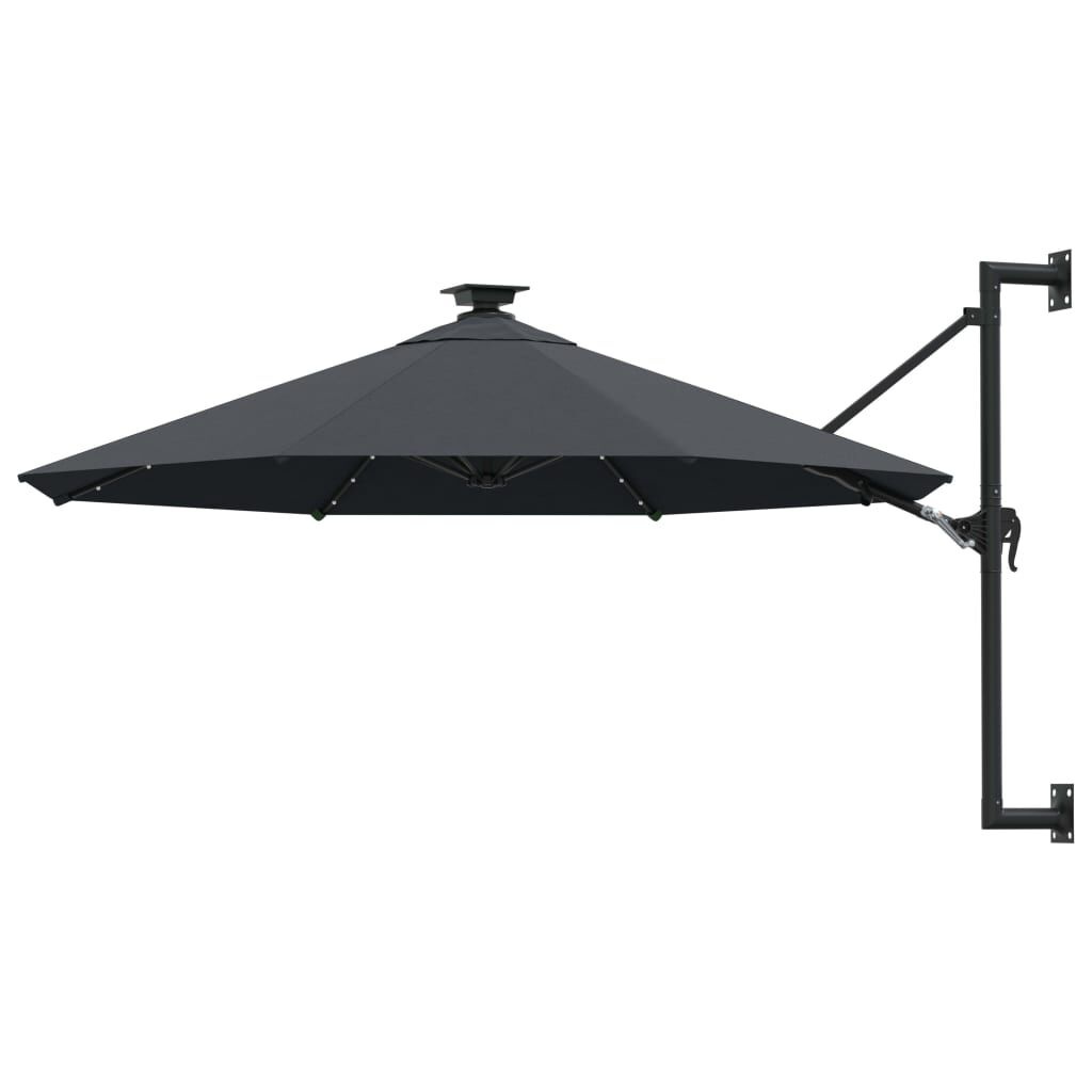 vidaXL Wandparasol met LED's 300cm Antraciet -51% Korting!
