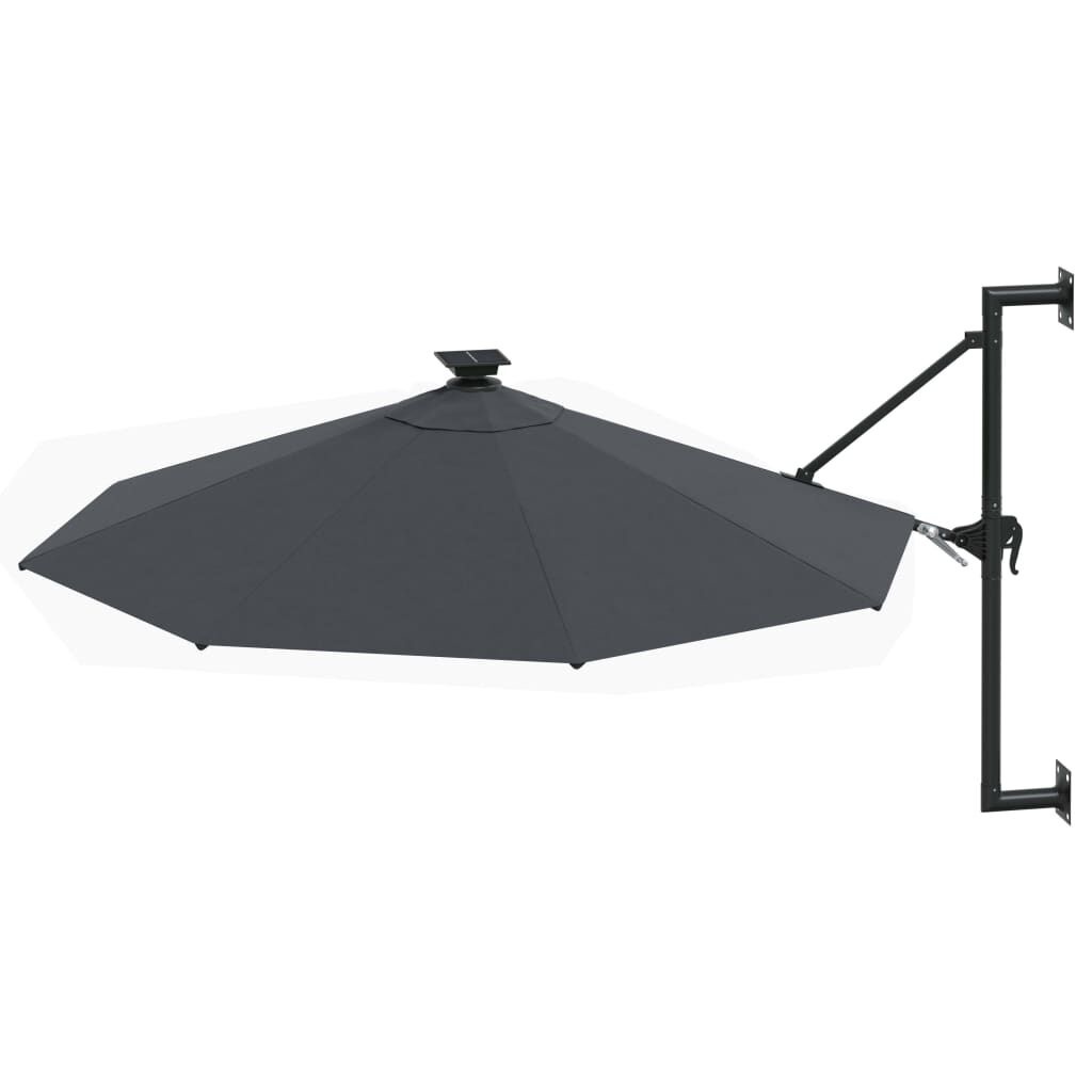vidaXL Wandparasol met LED's 300cm Antraciet -51% Korting!
