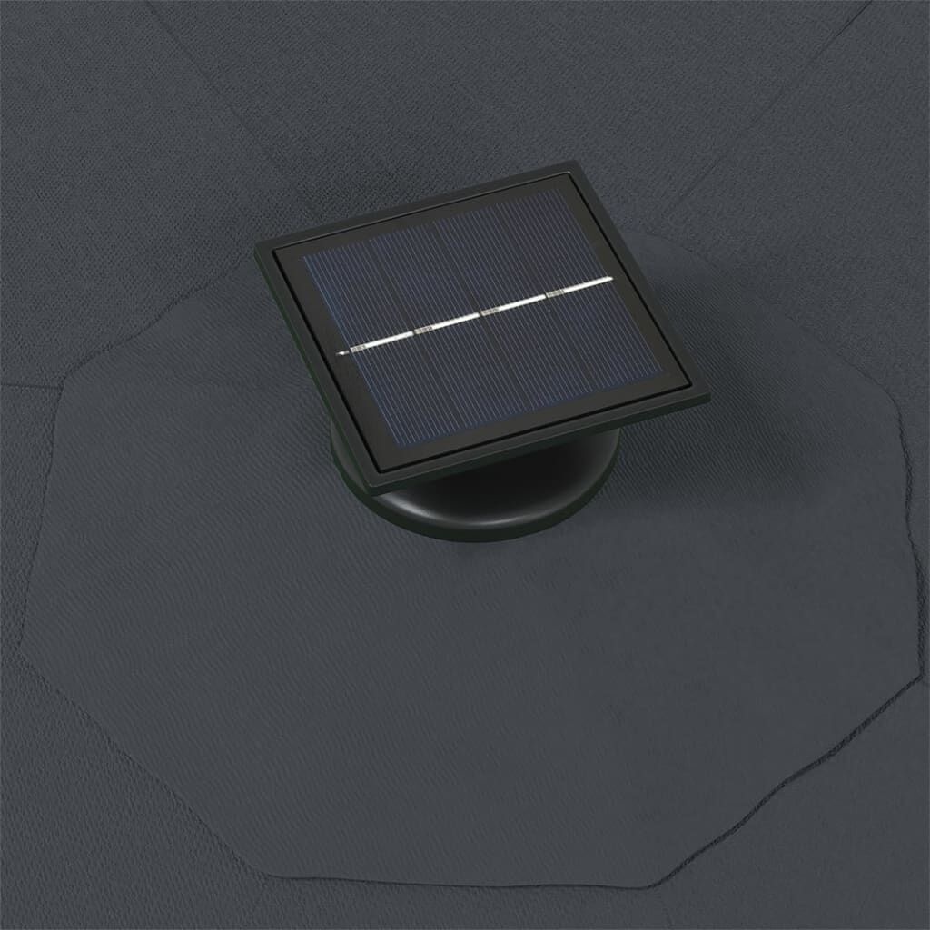 vidaXL Wandparasol met LED's 300cm Antraciet -51% Korting!