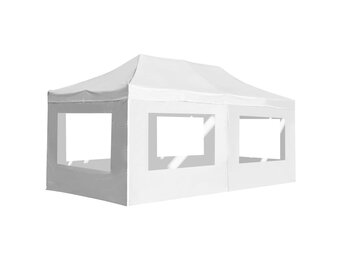 Partytent Inklapbaar 6x3m Wit Aluminium -46% Korting!