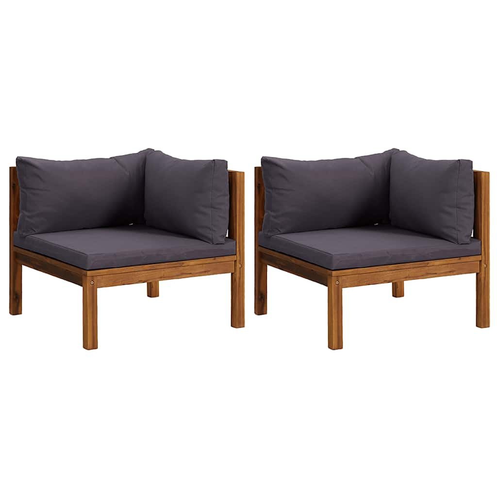 vidaXL Hoekbank Set Acaciahout - Donkergrijs - 51% Korting!