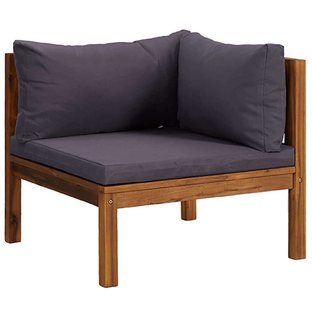 vidaXL Hoekbank Set Acaciahout - Donkergrijs - 51% Korting!