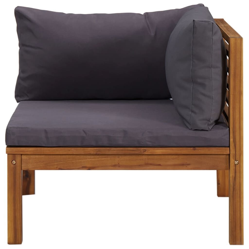vidaXL Hoekbank Set Acaciahout - Donkergrijs - 51% Korting!