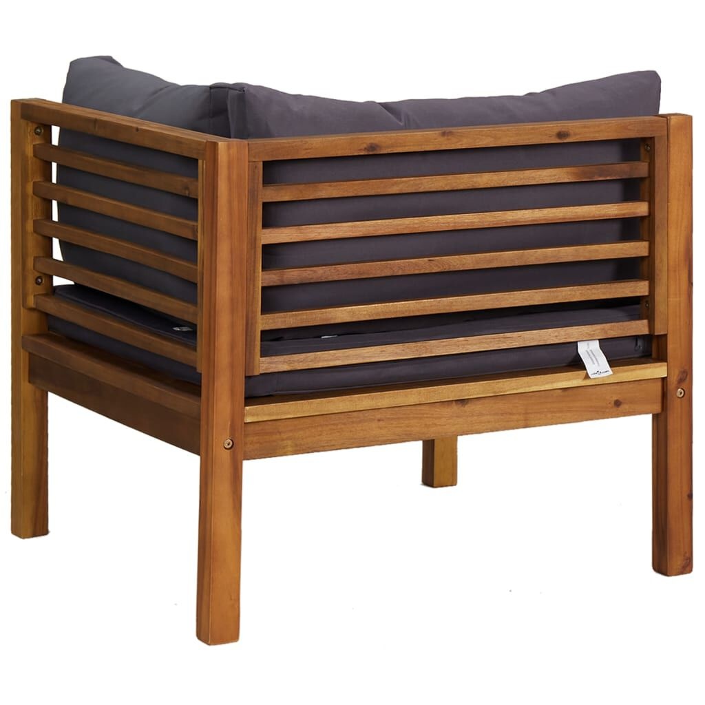 vidaXL Hoekbank Set Acaciahout - Donkergrijs - 51% Korting!