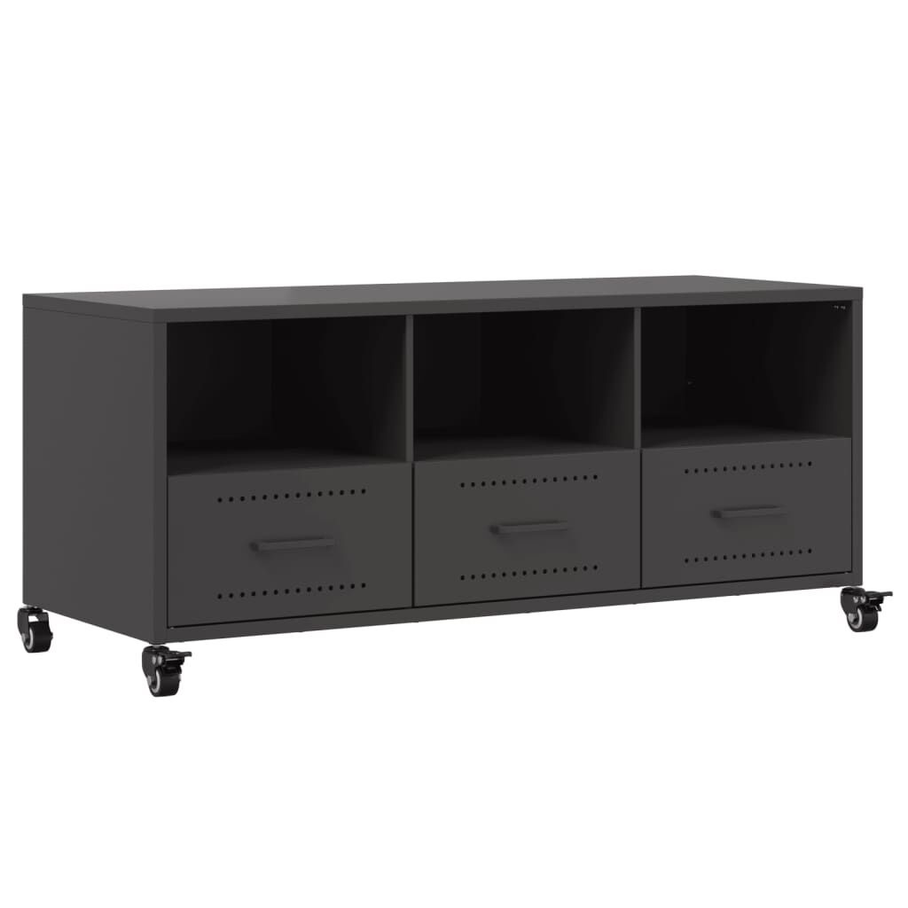 vidaXL TV-Meubel Zwart Staal 100cm - 59% Korting!