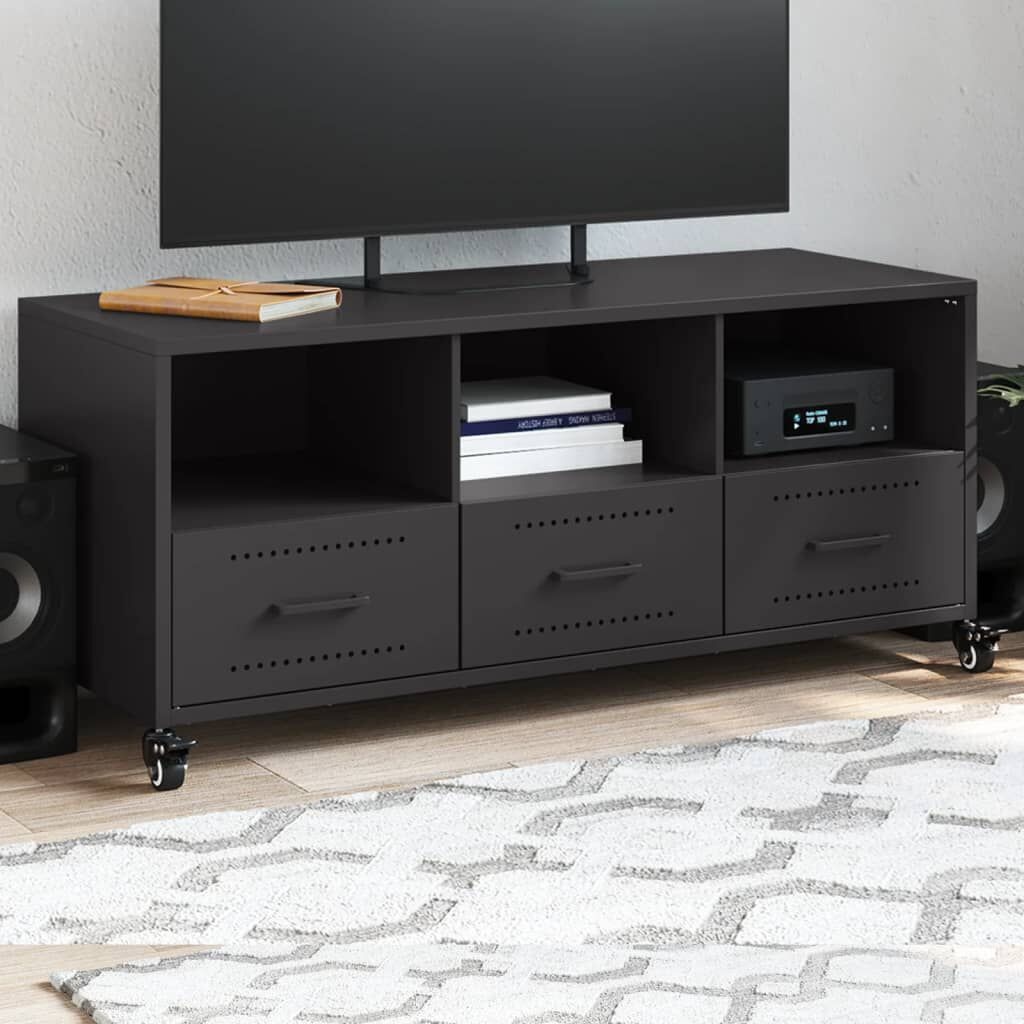 vidaXL TV-Meubel Zwart Staal 100cm - 59% Korting!
