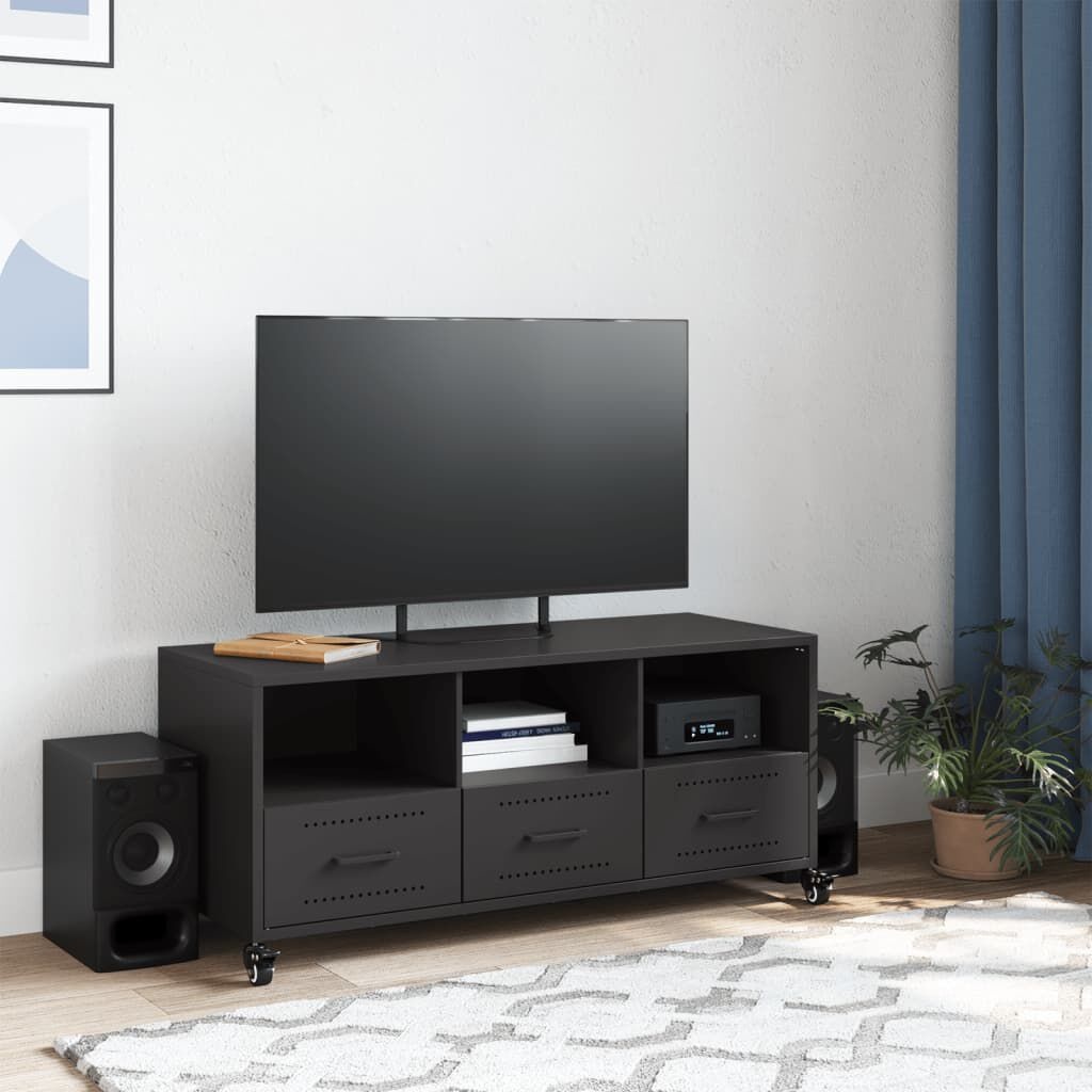vidaXL TV-Meubel Zwart Staal 100cm - 59% Korting!