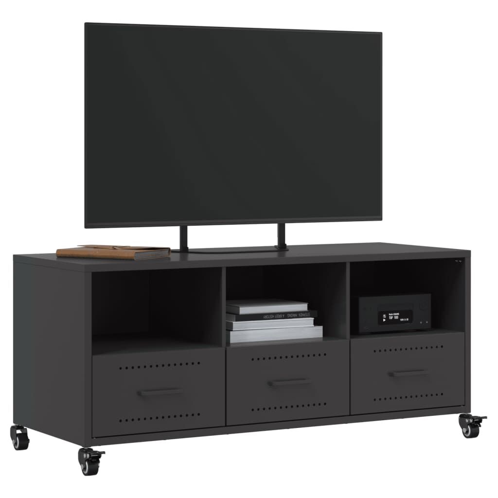 vidaXL TV-Meubel Zwart Staal 100cm - 59% Korting!