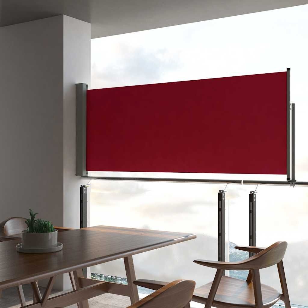 vidaXL Uittrekbaar Tuinscherm 100x300cm Rood - 47% Korting!