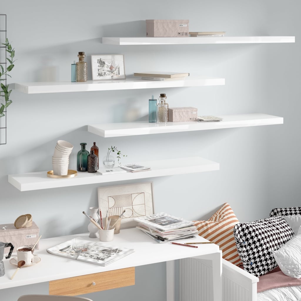 VidaXL Wandplanken Wit Hoogglans (120cm) - 64% Korting!