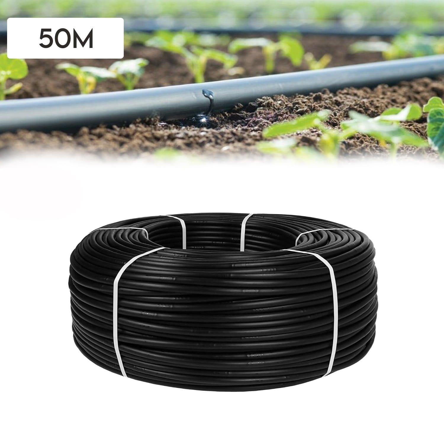 Druppelslang 50m - Zwart - 40% Korting! Topdeal!