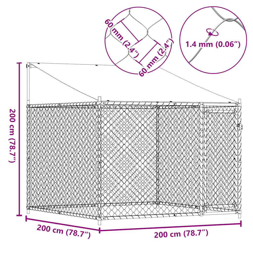 VidaXL Hondenhok 2x2x2m Gegalvaniseerd - 64% Korting!