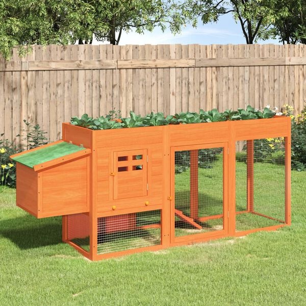 Kippenhok Grenenhout 204cm - Bruin - 40% Korting!