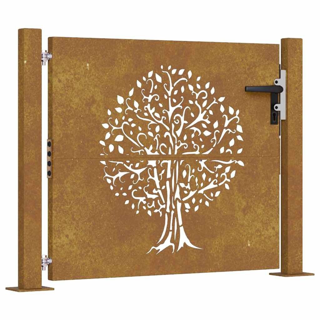 vidaXL Cortenstaal Poort 105x80cm - Boomdesign - 40% Korting!