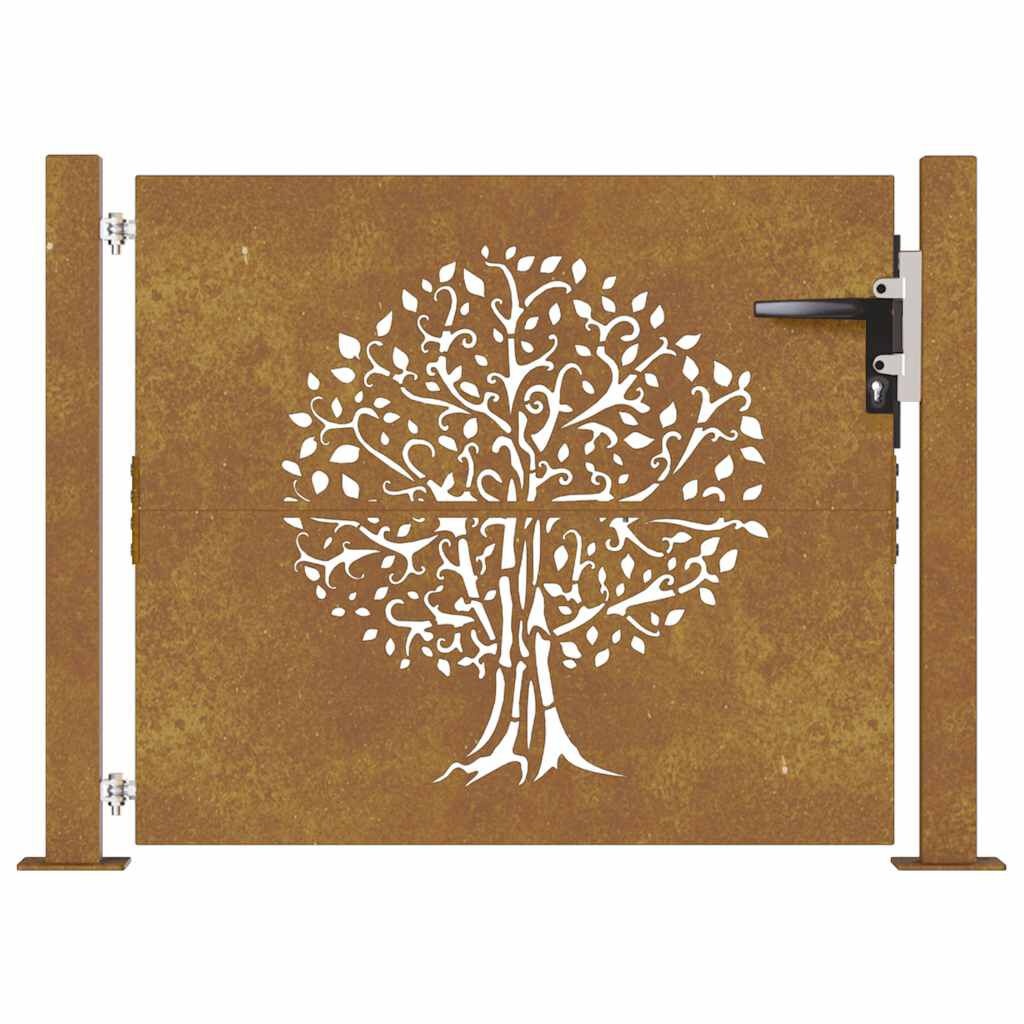 vidaXL Cortenstaal Poort 105x80cm - Boomdesign - 40% Korting!