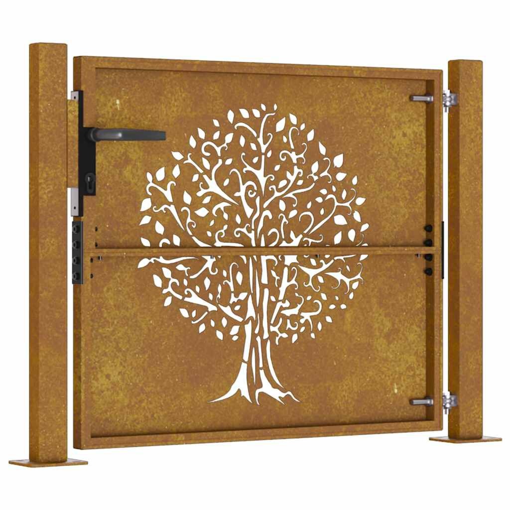 vidaXL Cortenstaal Poort 105x80cm - Boomdesign - 40% Korting!