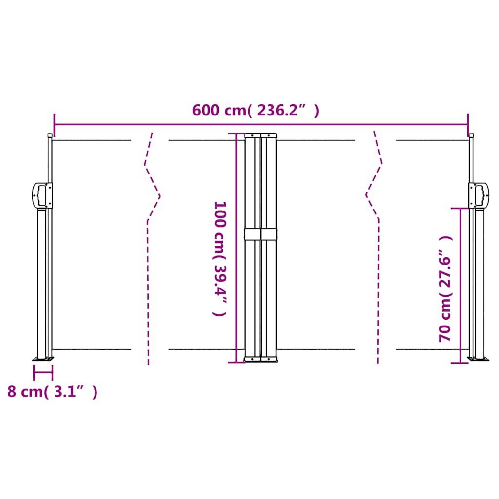 VidaXL Uittrekbaar Windscherm 100x600cm Antraciet - 46% Korting!
