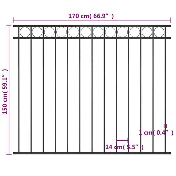 vidaXL Schuttingpaneel 1,7x1,5m Zwart - 51% Korting!