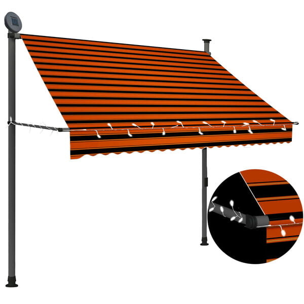 Luifel met LED 200cm Oranje/Bruin - 46% Korting!