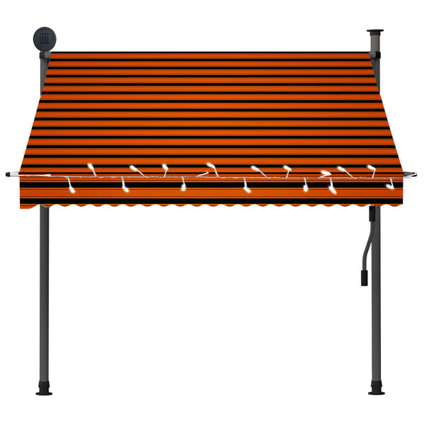 Luifel met LED 200cm Oranje/Bruin - 46% Korting!
