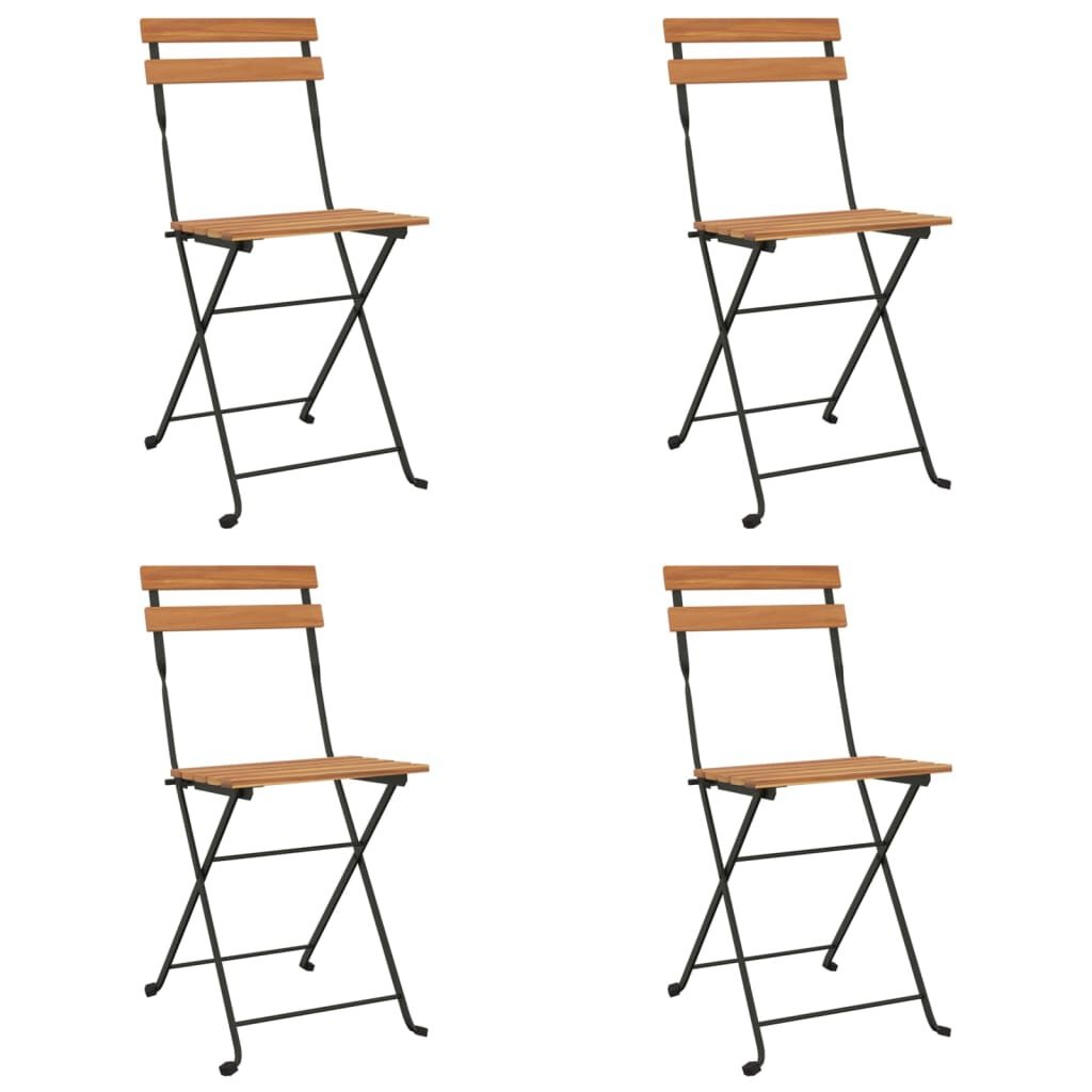 Bistrostoelen (4x) Teakhout/Staal - DEALS! 74% Korting!