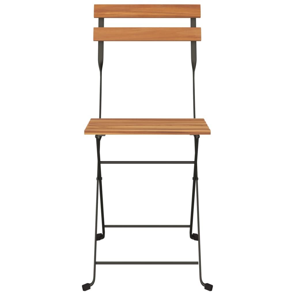 Bistrostoelen (4x) Teakhout/Staal - DEALS! 74% Korting!