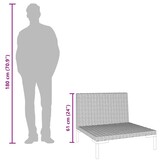 VidaXL Tuinbank Set (2x) Halfrond Rattan + Kussens -56%