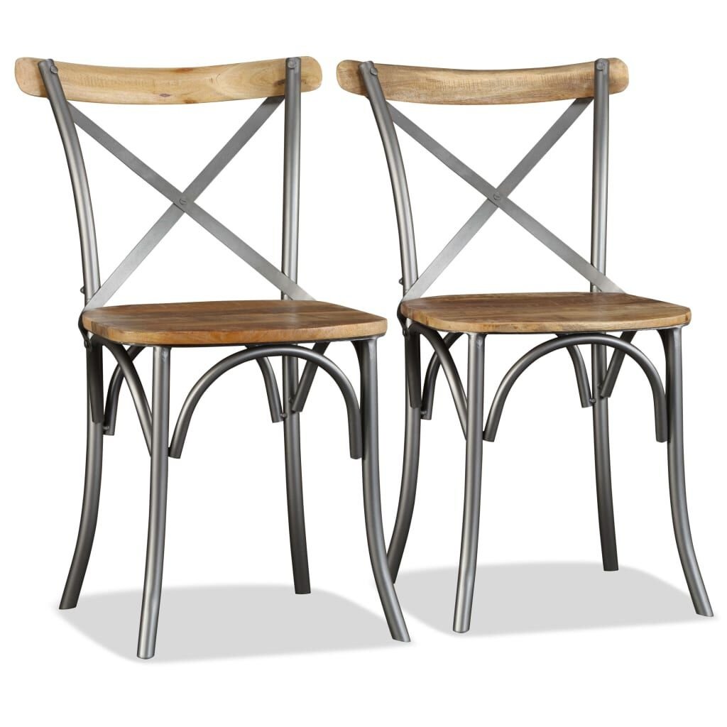VidaXL Eetkamerstoelen (2x) Mangohout -51%! Zo Goed Als Nieuw