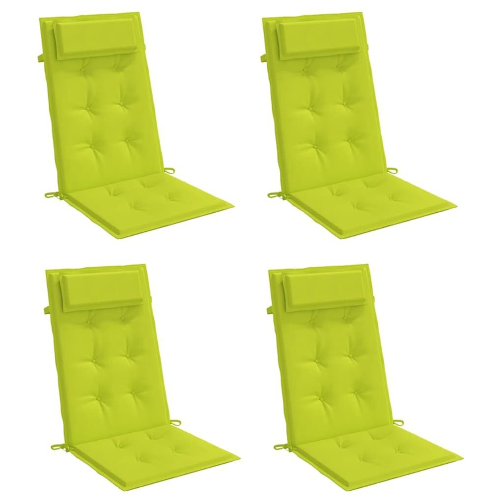 vidaXL Stoelkussens Hoge Rug (4 st) Heldergroen -51% Korting!