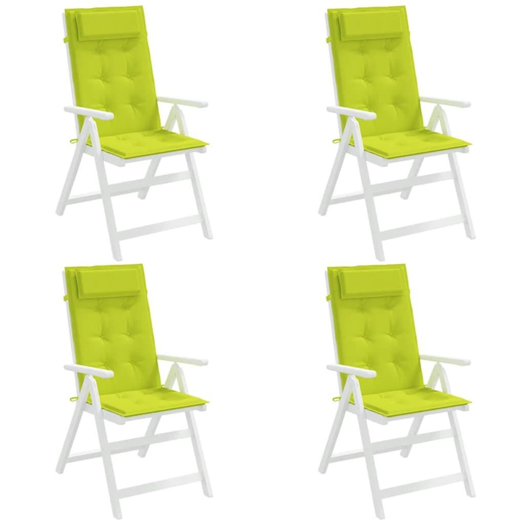 vidaXL Stoelkussens Hoge Rug (4 st) Heldergroen -51% Korting!