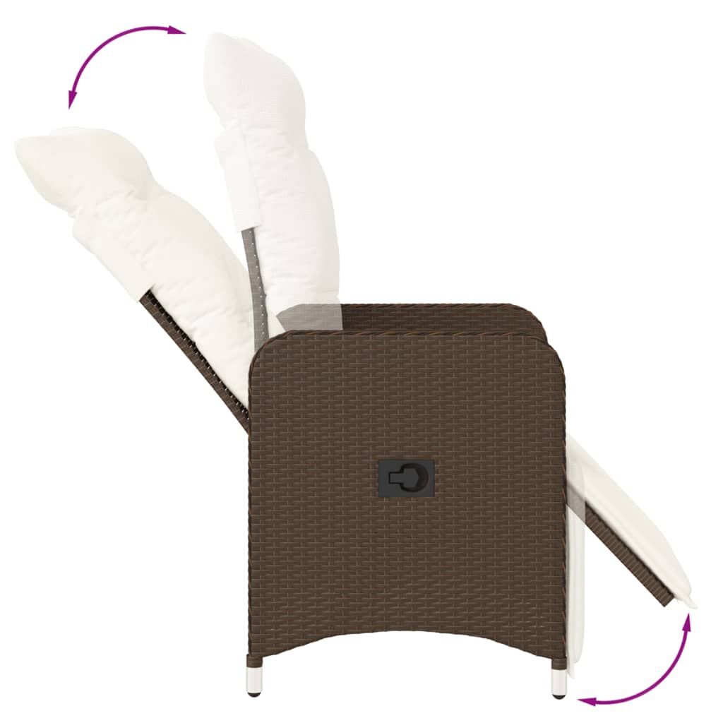 Tuinstoel verstelbaar bruin + kussens -51%! Retourtje Deal!