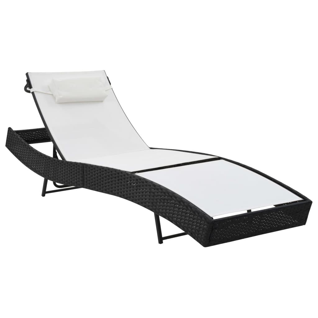 VidaXL Ligbed Zwart Rattan m. Kussen -51%! (Zo Goed Als Nieuw)