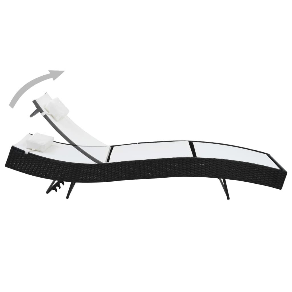 VidaXL Ligbed Zwart Rattan m. Kussen -51%! (Zo Goed Als Nieuw)