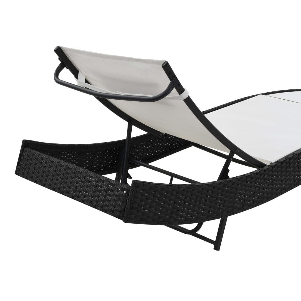 VidaXL Ligbed Zwart Rattan m. Kussen -51%! (Zo Goed Als Nieuw)