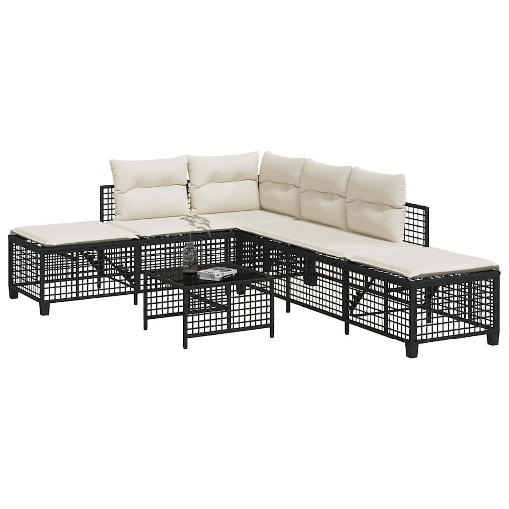 VidaXL Loungeset Poly Rattan Zwart -50% Korting! (Retour)