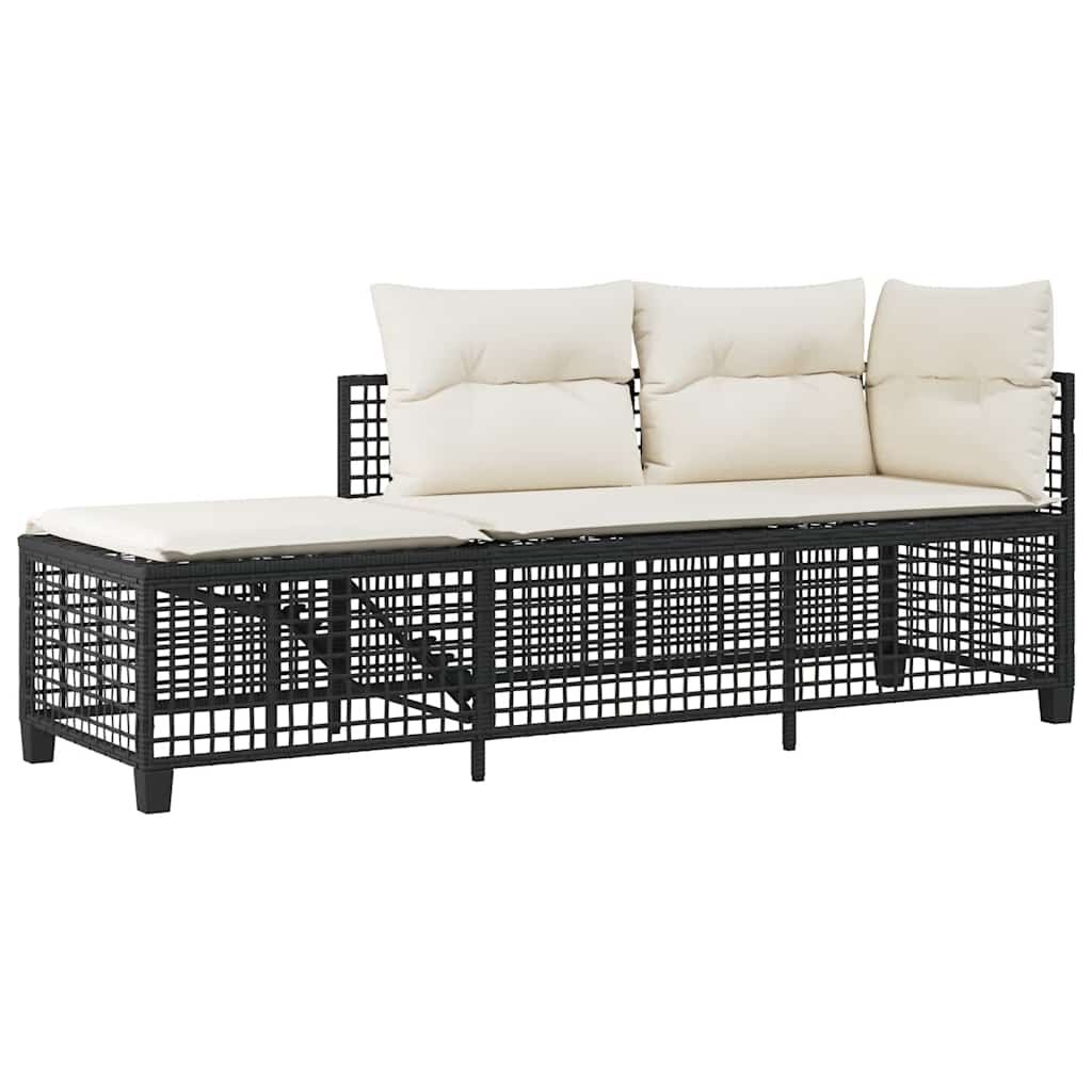VidaXL Loungeset Poly Rattan Zwart -50% Korting! (Retour)