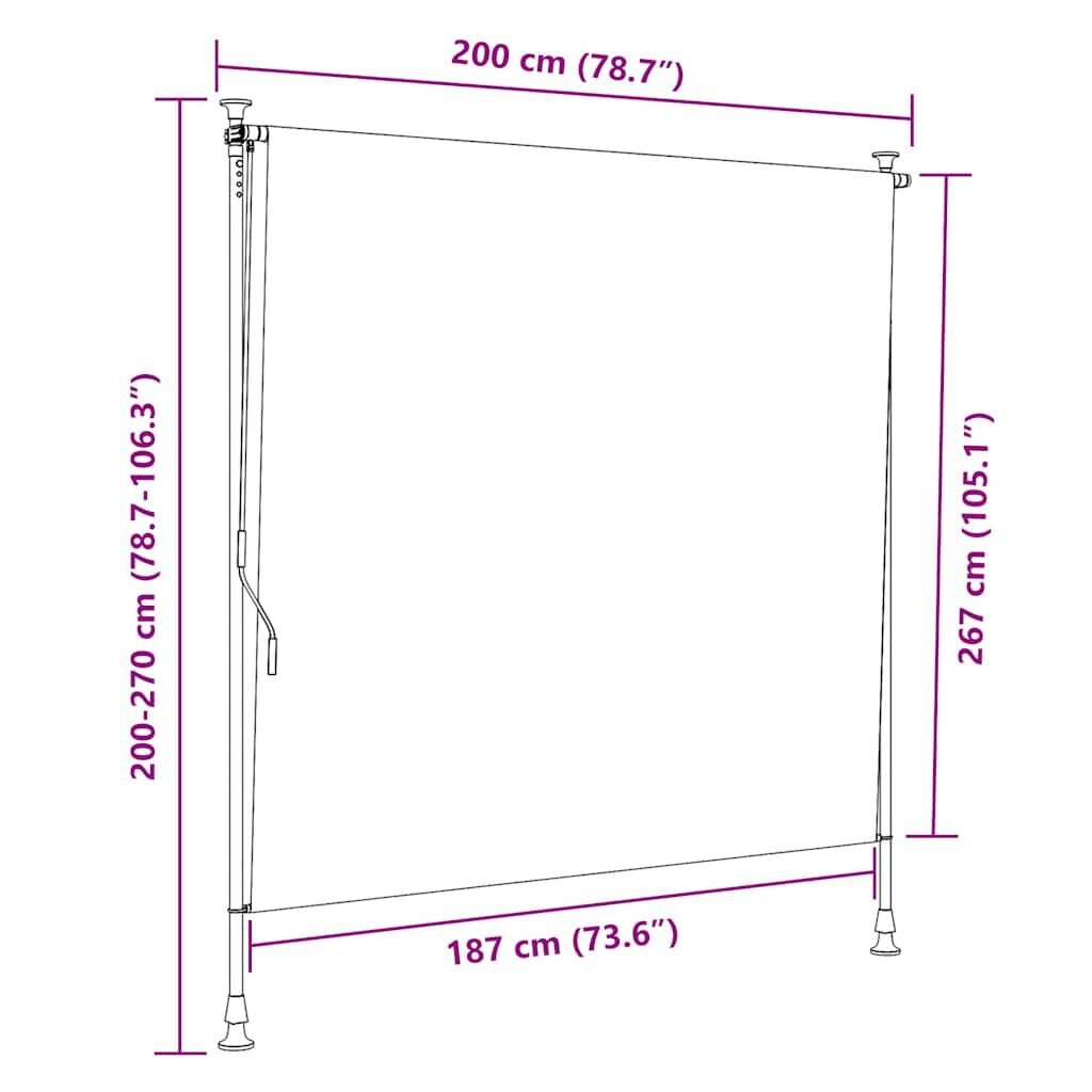 vidaXL Rolgordijn Buiten 200x270cm Antraciet -50%!