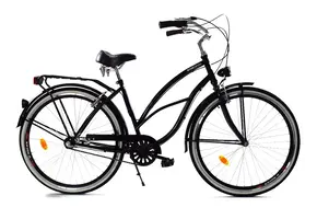 Damesfiets Beach Cruiser 28" Zwart 3V -56% Korting!