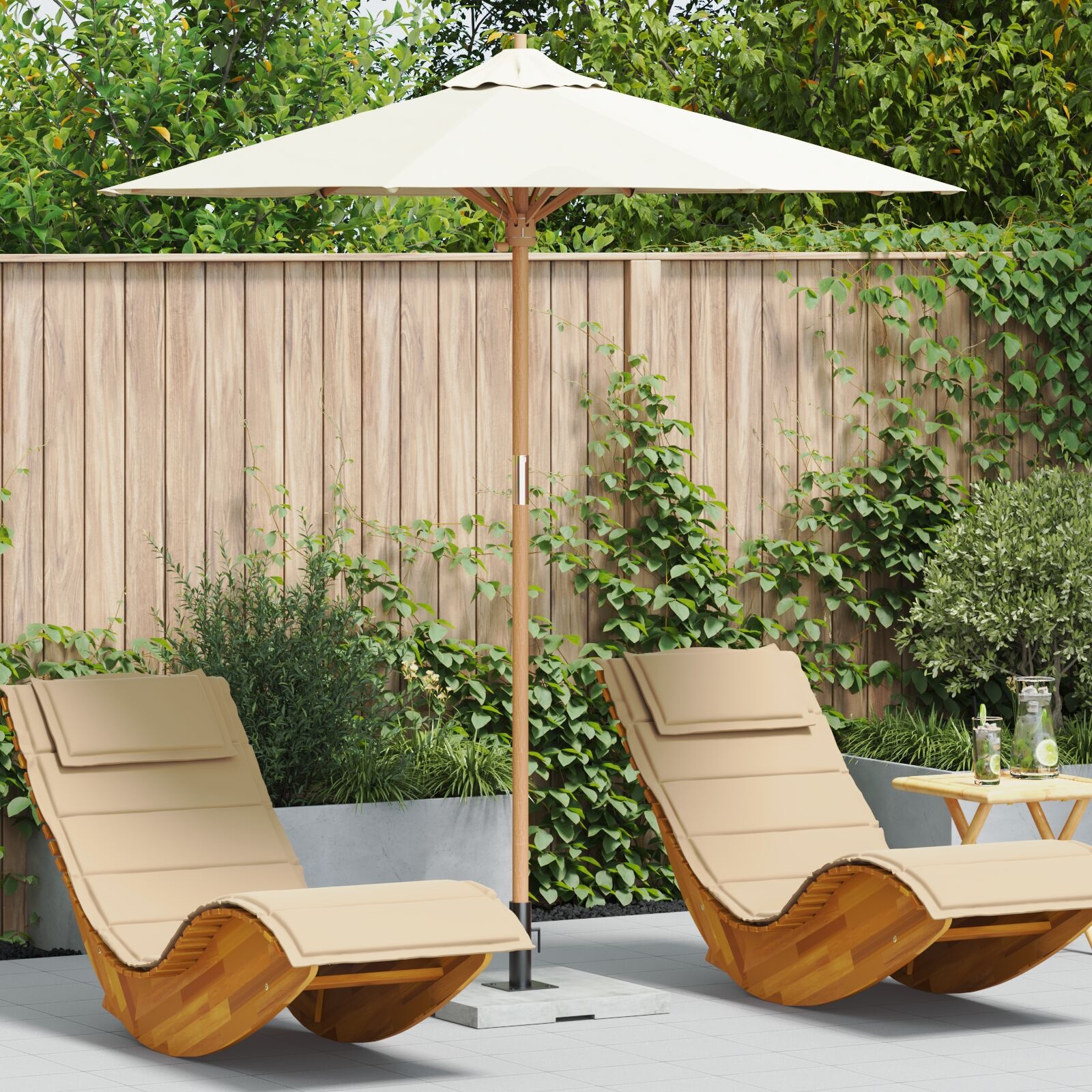 VidaXL Tuinparasol Crèmewit Bamboe - 64% Korting!