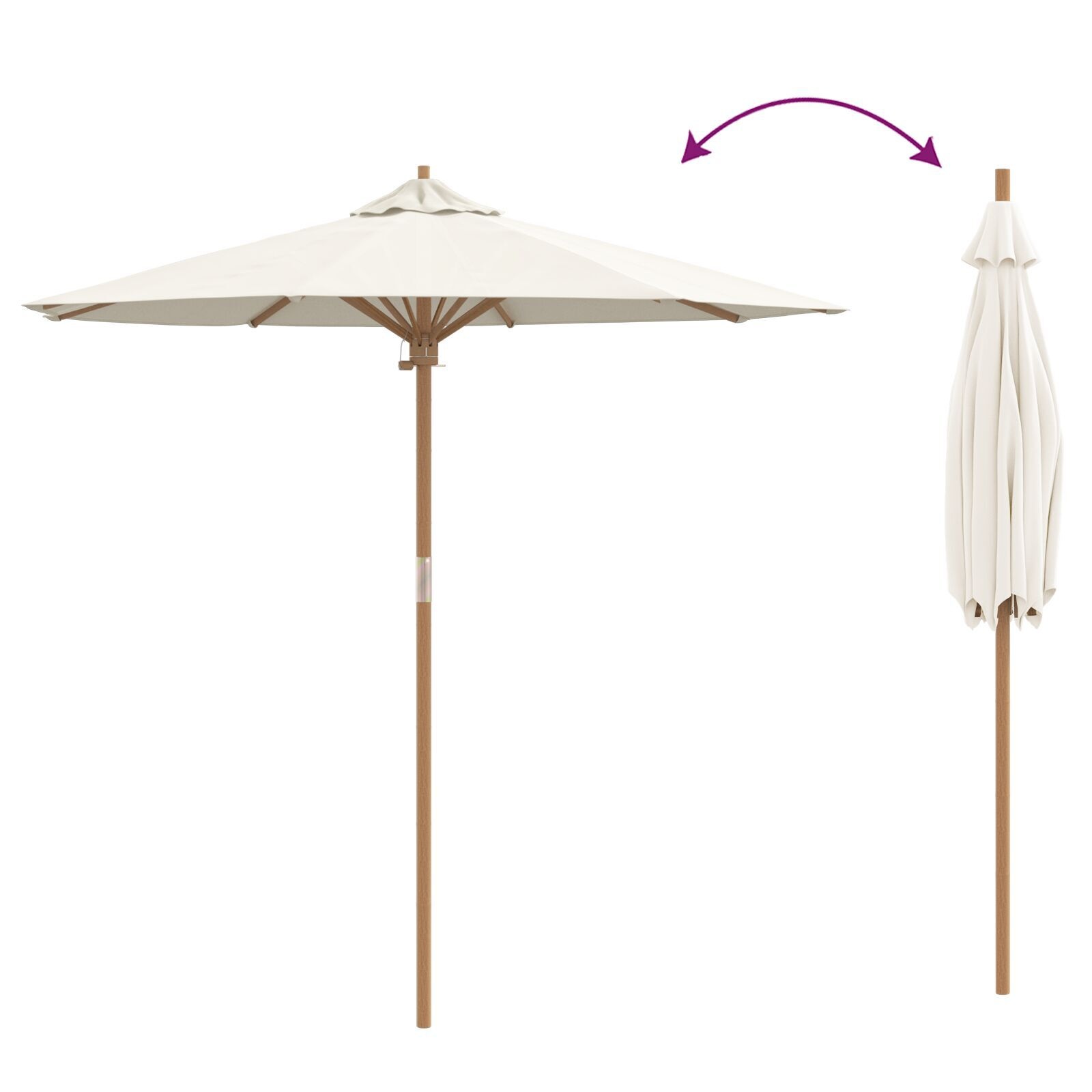 VidaXL Tuinparasol Crèmewit Bamboe - 64% Korting!
