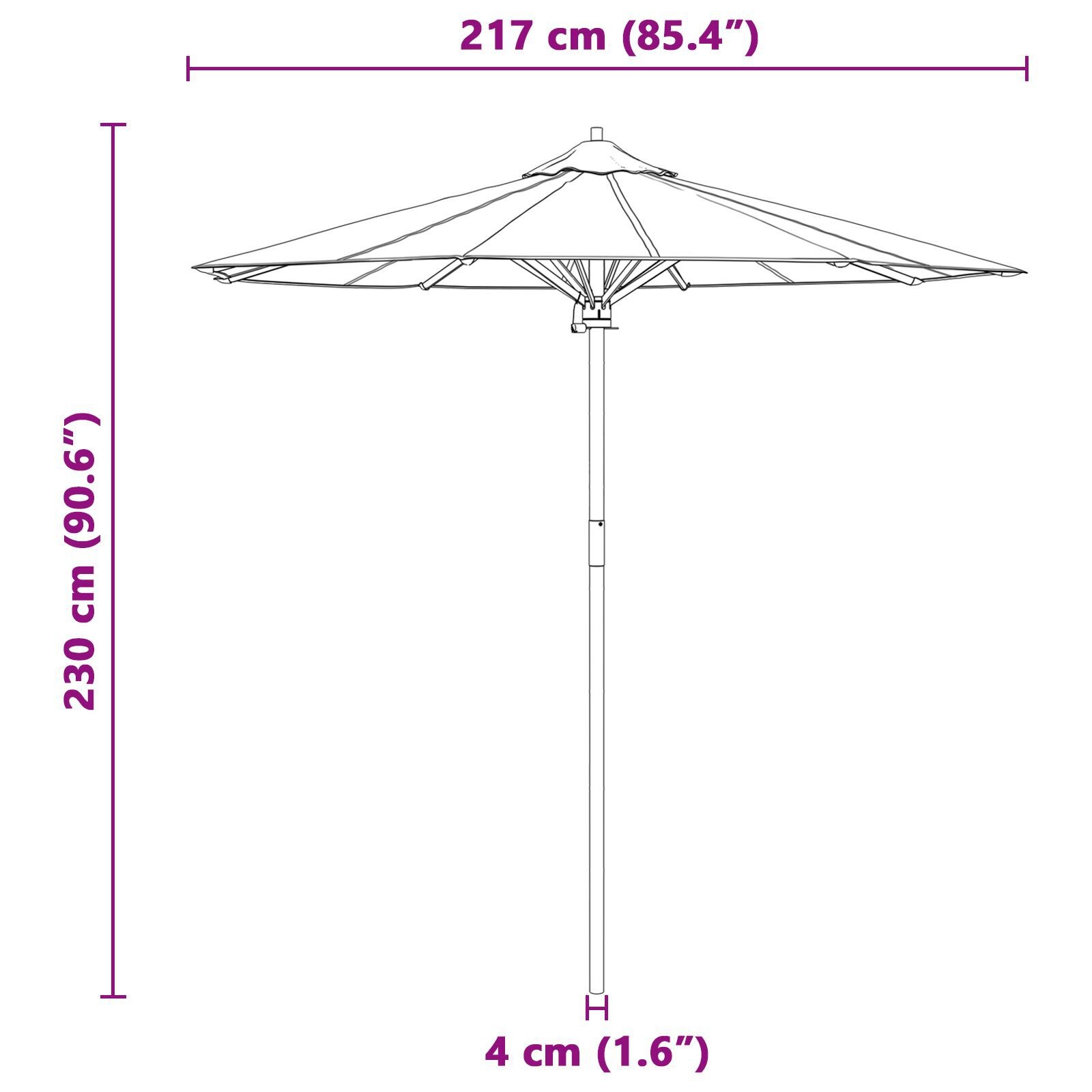 VidaXL Tuinparasol Crèmewit Bamboe - 64% Korting!