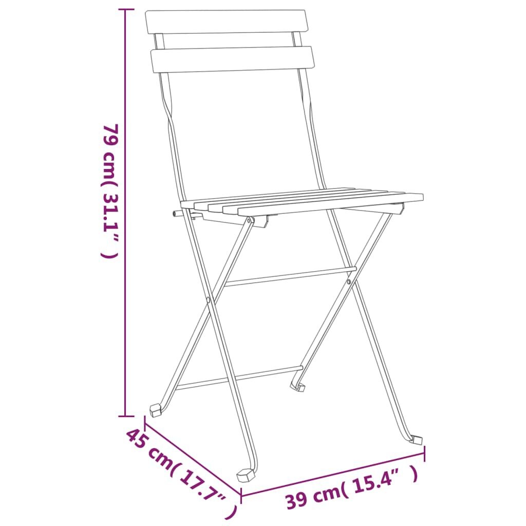 VidaXL Bistrostoelen (4x) Teakhout/Staal - 65% Korting!