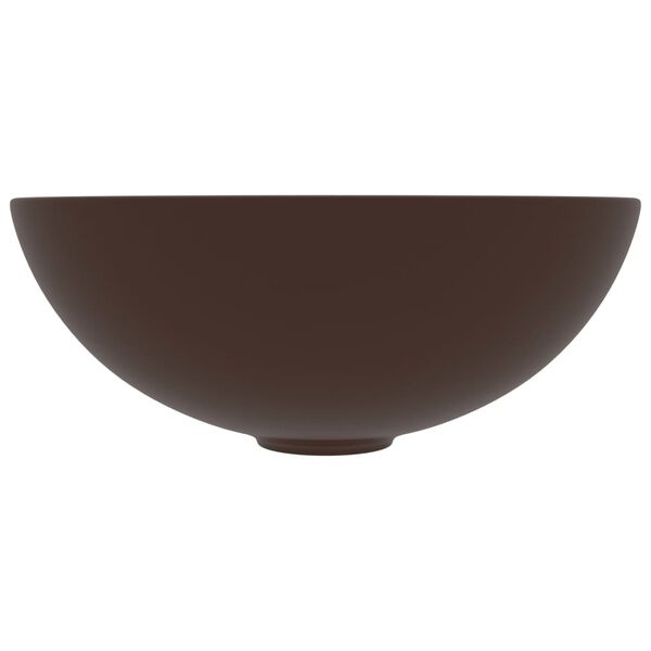 VidaXL Donkerbruine Wastafel Keramiek Rond - 40% Korting!