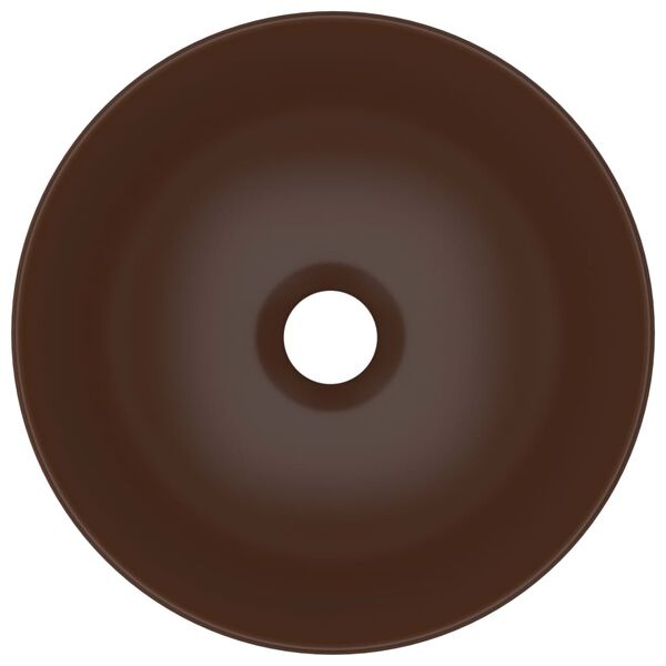 VidaXL Donkerbruine Wastafel Keramiek Rond - 40% Korting!