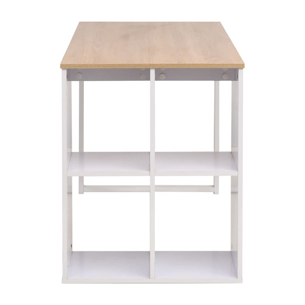 vidaXL Bureau Eiken/Wit - Krasjes - 55% Korting!