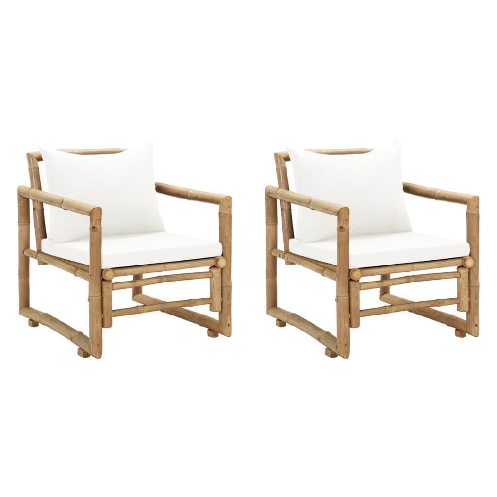 Tuinstoelen Bamboe (2 st) met Kussens - 55% Korting!